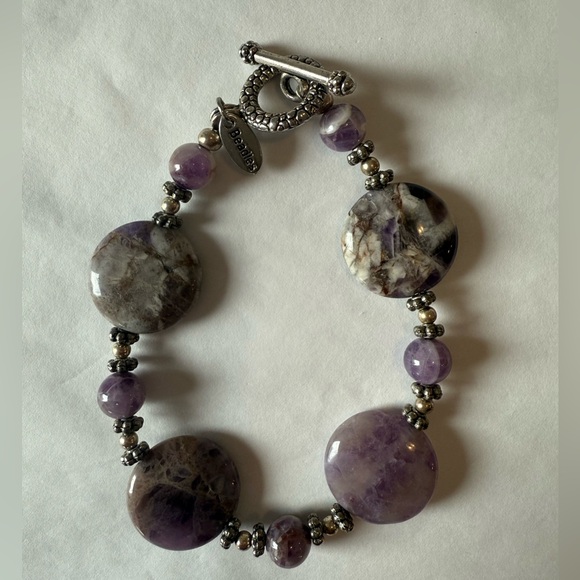 Boho Stone Jewelry Bundle Necklace & Bracelets Multicolor Gemstone Look - Picture 4 of 5